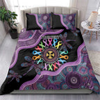 Inspirational Fight Cancers In All Color Personalised Bedding Set Dragonfly Aboriginal Art