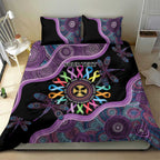 Inspirational Fight Cancers In All Color Personalised Bedding Set Dragonfly Aboriginal Art