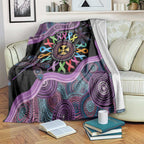 Inspirational Fight Cancers In All Color Personalised Blanket Dragonfly Aboriginal Art