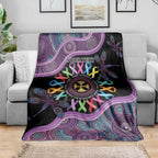 Inspirational Fight Cancers In All Color Personalised Blanket Dragonfly Aboriginal Art