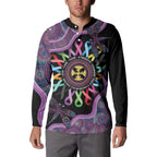 Inspirational Fight Cancers In All Color Personalised Button Sweatshirt Dragonfly Aboriginal Art