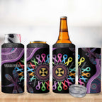 Inspirational Fight Cancers In All Color Personalised 4 in 1 Can Cooler Tumbler Dragonfly Aboriginal Art