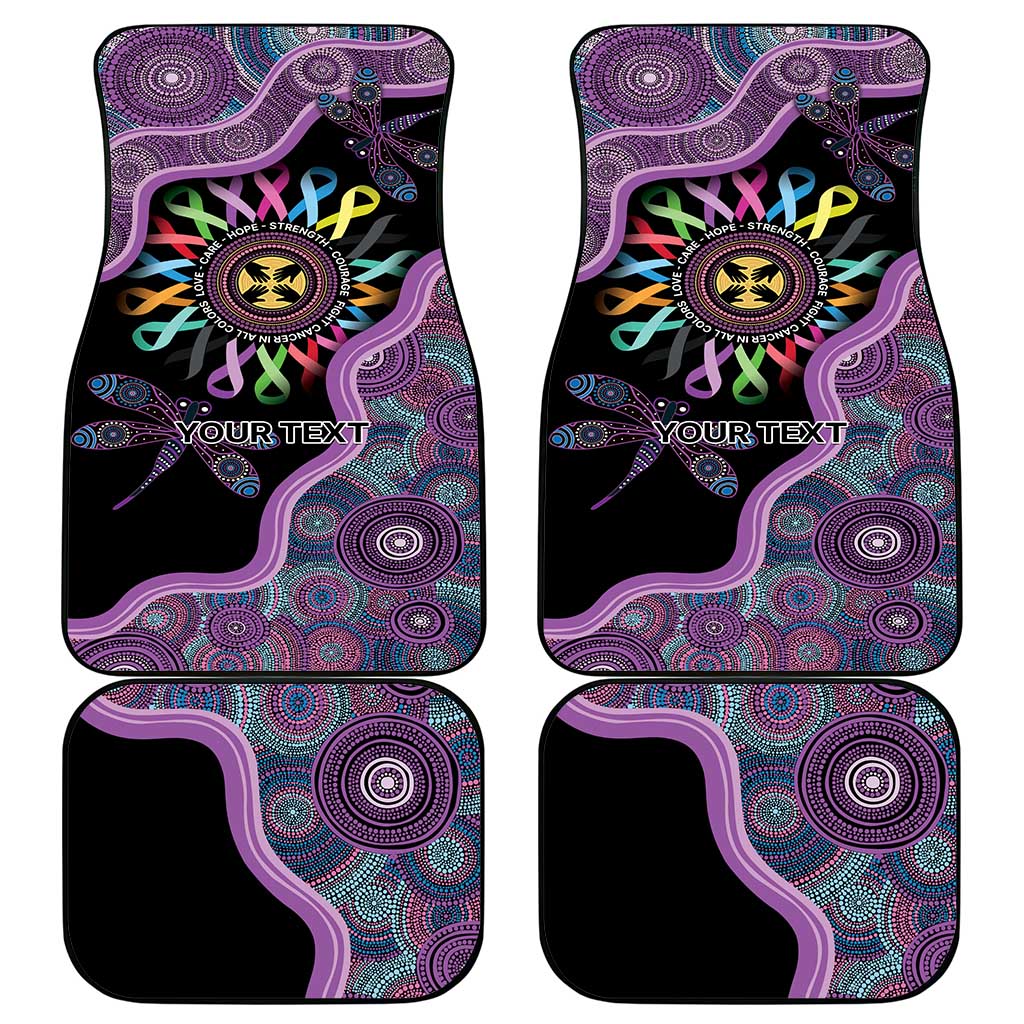 Inspirational Fight Cancers In All Color Personalised Car Mats Dragonfly Aboriginal Art