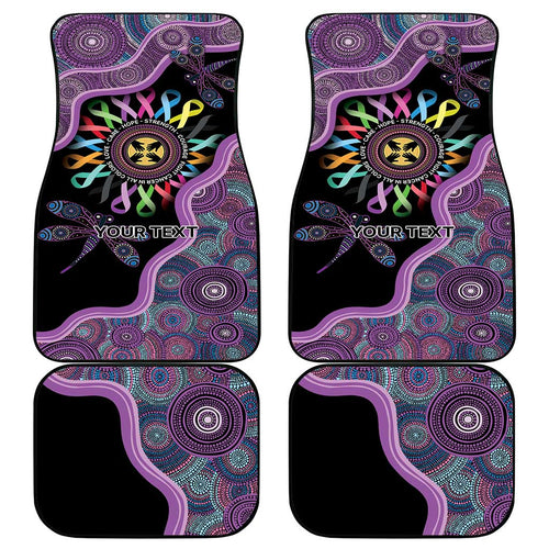 Inspirational Fight Cancers In All Color Personalised Car Mats Dragonfly Aboriginal Art