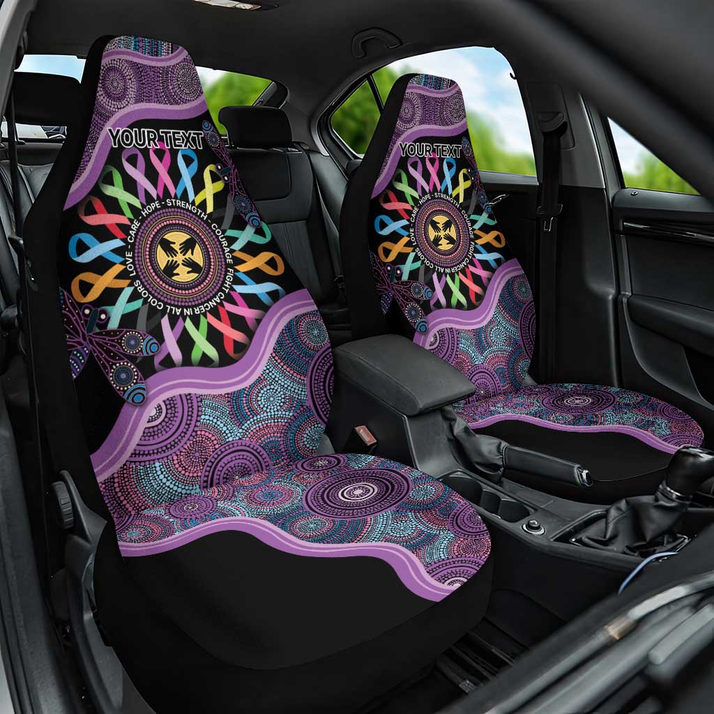 Inspirational Fight Cancers In All Color Personalised Car Seat Cover Dragonfly Aboriginal Art