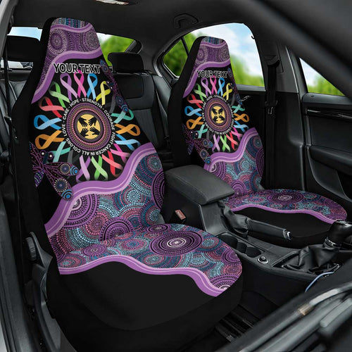 Inspirational Fight Cancers In All Color Personalised Car Seat Cover Dragonfly Aboriginal Art