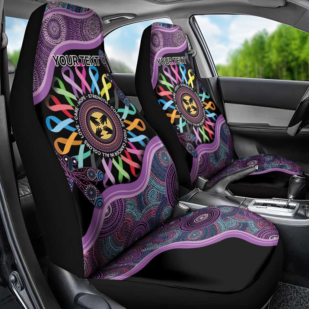 Inspirational Fight Cancers In All Color Personalised Car Seat Cover Dragonfly Aboriginal Art