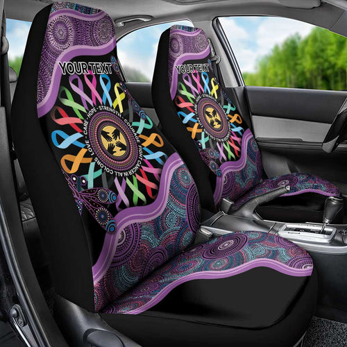 Inspirational Fight Cancers In All Color Personalised Car Seat Cover Dragonfly Aboriginal Art
