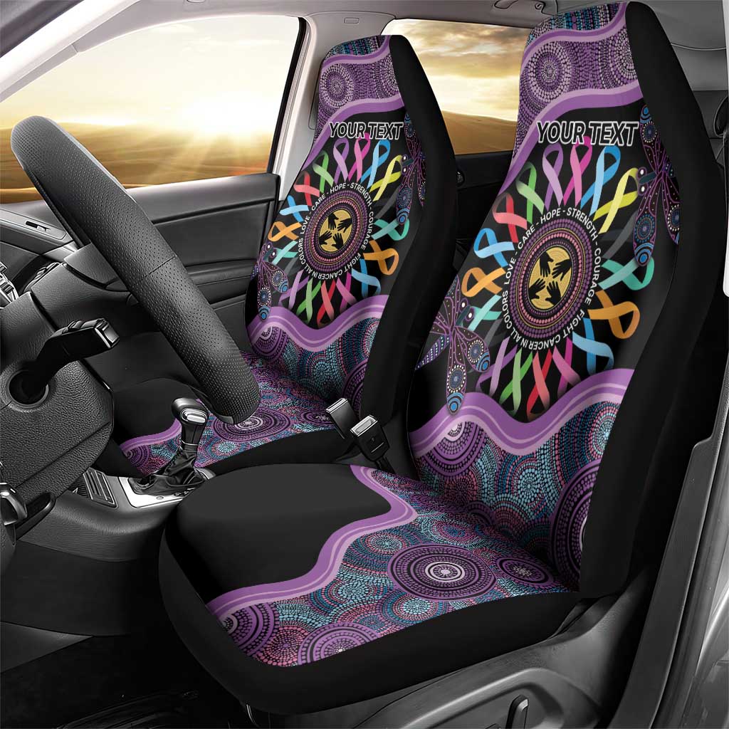 Inspirational Fight Cancers In All Color Personalised Car Seat Cover Dragonfly Aboriginal Art