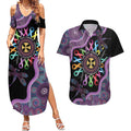 Inspirational Fight Cancers In All Color Personalised Couples Matching Summer Maxi Dress and Hawaiian Shirt Dragonfly Aboriginal Art