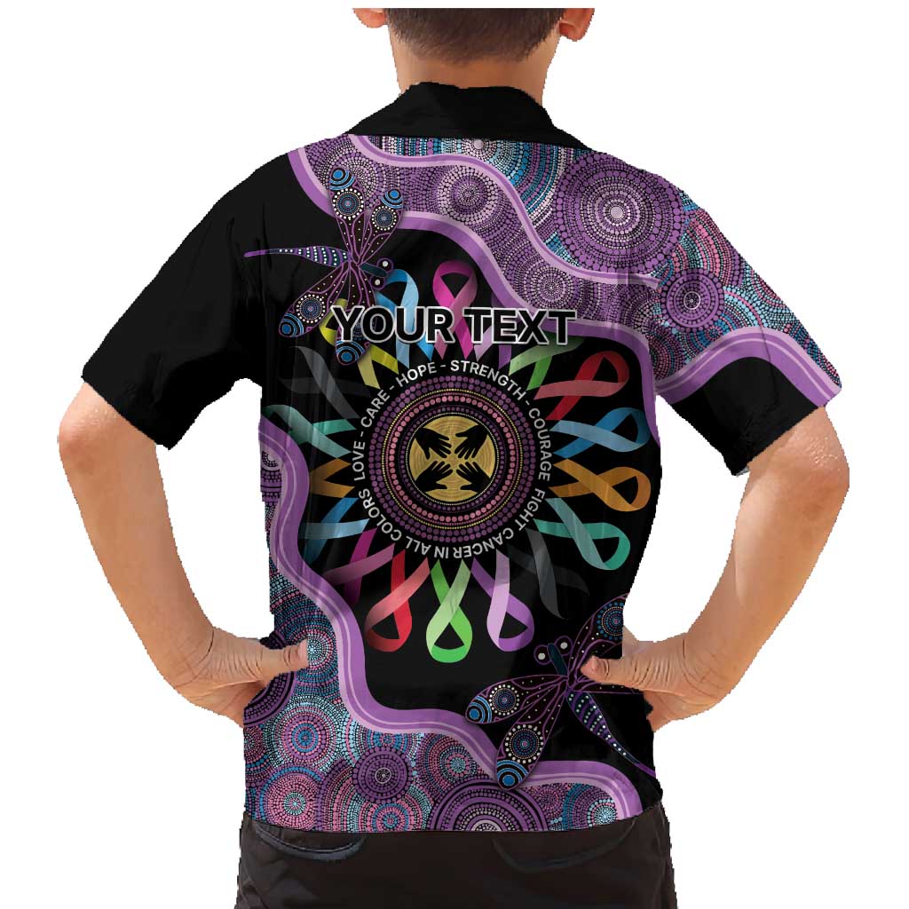 Inspirational Fight Cancers In All Color Personalised Family Matching Mermaid Dress and Hawaiian Shirt Dragonfly Aboriginal Art