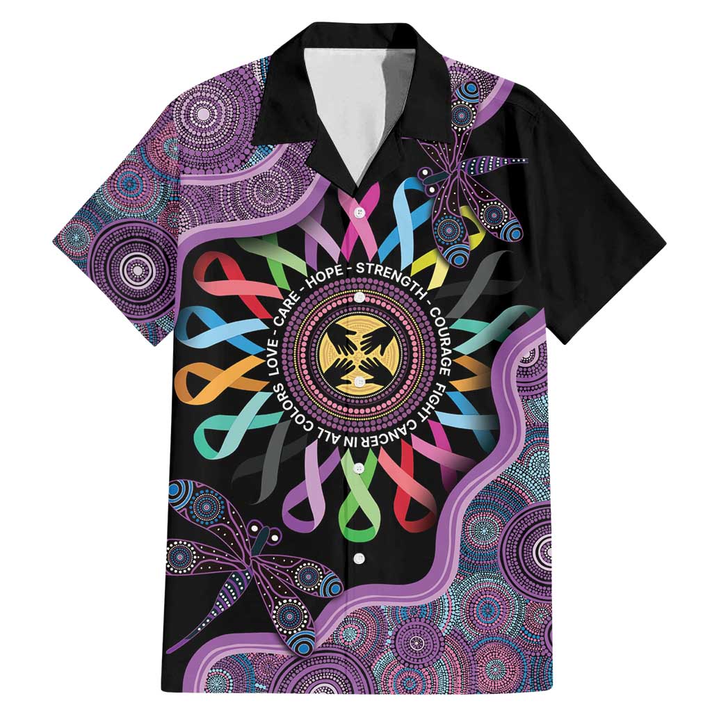 Inspirational Fight Cancers In All Color Personalised Family Matching Mermaid Dress and Hawaiian Shirt Dragonfly Aboriginal Art