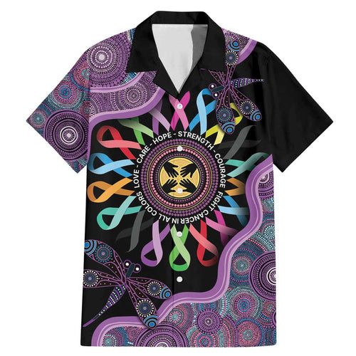 Inspirational Fight Cancers In All Color Personalised Family Matching Mermaid Dress and Hawaiian Shirt Dragonfly Aboriginal Art
