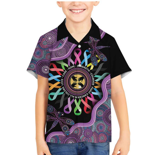 Inspirational Fight Cancers In All Color Personalised Family Matching Mermaid Dress and Hawaiian Shirt Dragonfly Aboriginal Art