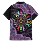 Inspirational Fight Cancers In All Color Personalised Family Matching Off The Shoulder Long Sleeve Dress and Hawaiian Shirt Dragonfly Aboriginal Art