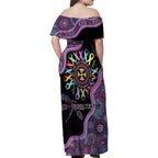 Inspirational Fight Cancers In All Color Personalised Family Matching Off Shoulder Maxi Dress and Hawaiian Shirt Dragonfly Aboriginal Art