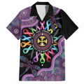 Inspirational Fight Cancers In All Color Personalised Family Matching Puletasi and Hawaiian Shirt Dragonfly Aboriginal Art