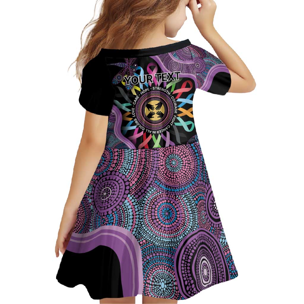 Inspirational Fight Cancers In All Color Personalised Family Matching Short Sleeve Bodycon Dress and Hawaiian Shirt Dragonfly Aboriginal Art