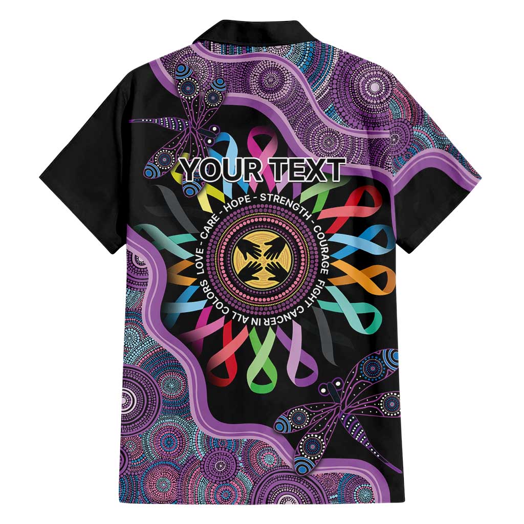 Inspirational Fight Cancers In All Color Personalised Family Matching Short Sleeve Bodycon Dress and Hawaiian Shirt Dragonfly Aboriginal Art