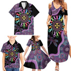 Inspirational Fight Cancers In All Color Personalised Family Matching Summer Maxi Dress and Hawaiian Shirt Dragonfly Aboriginal Art