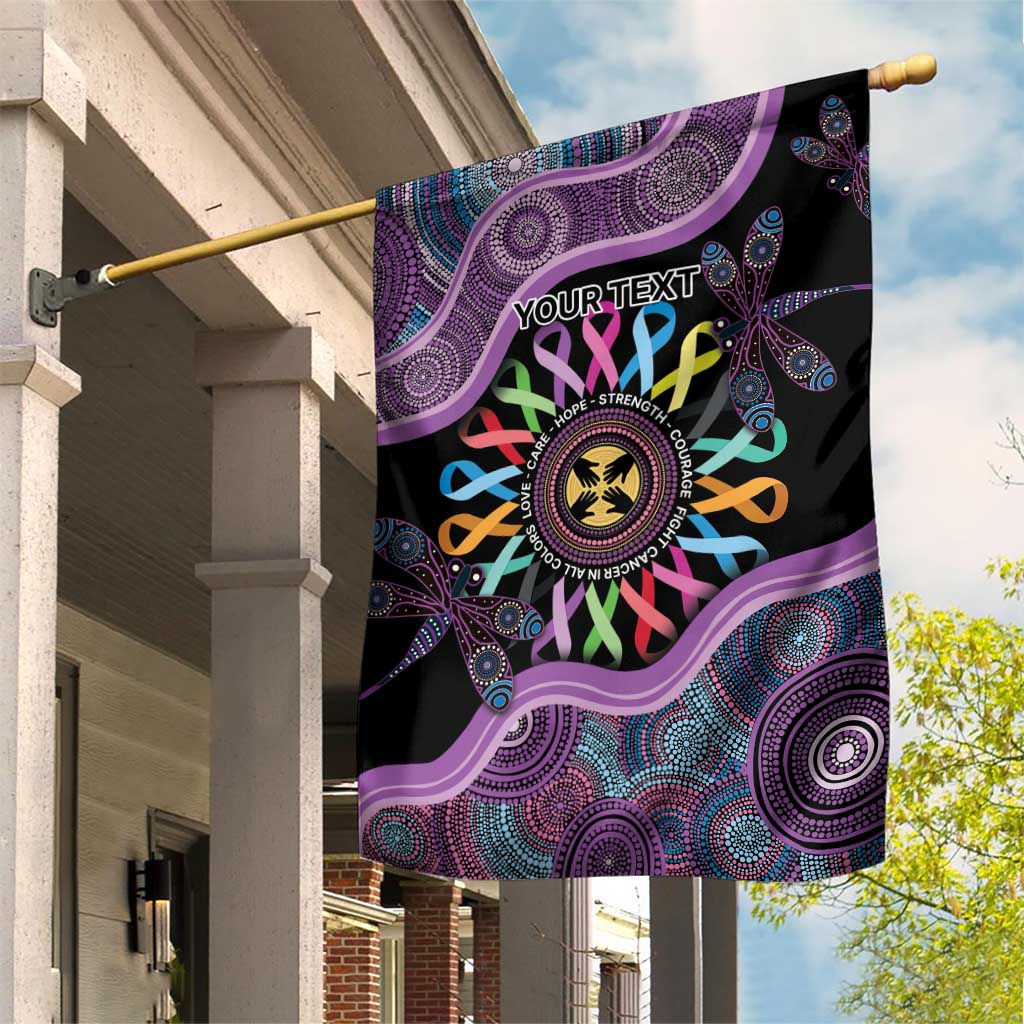 Inspirational Fight Cancers In All Color Personalised Garden Flag Dragonfly Aboriginal Art