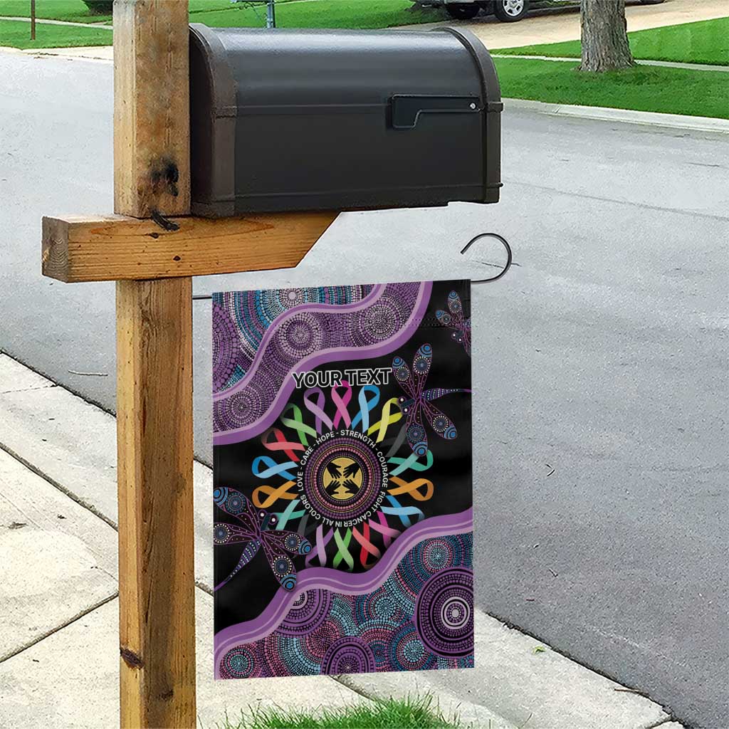 Inspirational Fight Cancers In All Color Personalised Garden Flag Dragonfly Aboriginal Art