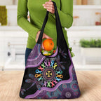 Inspirational Fight Cancers In All Color Personalised Grocery Bag Dragonfly Aboriginal Art
