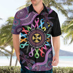 Inspirational Fight Cancers In All Color Personalised Hawaiian Shirt Dragonfly Aboriginal Art