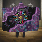 Inspirational Fight Cancers In All Color Personalised Hooded Blanket Dragonfly Aboriginal Art