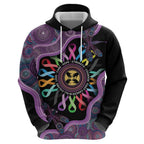 Inspirational Fight Cancers In All Color Personalised Hoodie Dragonfly Aboriginal Art