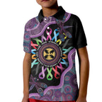 Inspirational Fight Cancers In All Color Personalised Kid Polo Shirt Dragonfly Aboriginal Art