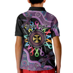 Inspirational Fight Cancers In All Color Personalised Kid Polo Shirt Dragonfly Aboriginal Art