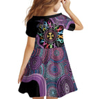 Inspirational Fight Cancers In All Color Personalised Kid Short Sleeve Dress Dragonfly Aboriginal Art