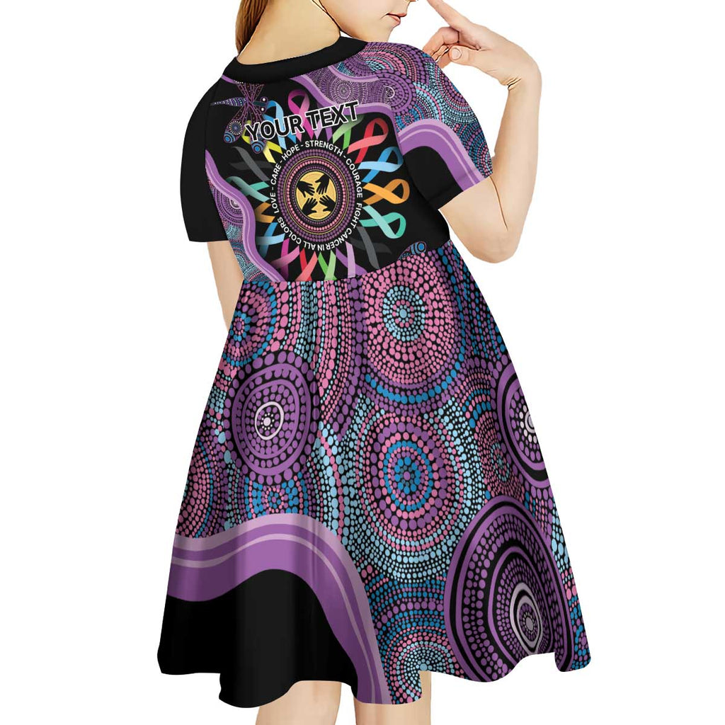 Inspirational Fight Cancers In All Color Personalised Kid Short Sleeve Dress Dragonfly Aboriginal Art