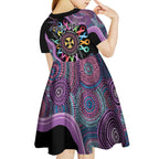 Inspirational Fight Cancers In All Color Personalised Kid Short Sleeve Dress Dragonfly Aboriginal Art