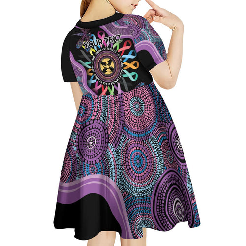 Inspirational Fight Cancers In All Color Personalised Kid Short Sleeve Dress Dragonfly Aboriginal Art