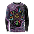 Inspirational Fight Cancers In All Color Personalised Long Sleeve Shirt Dragonfly Aboriginal Art