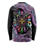Inspirational Fight Cancers In All Color Personalised Long Sleeve Shirt Dragonfly Aboriginal Art