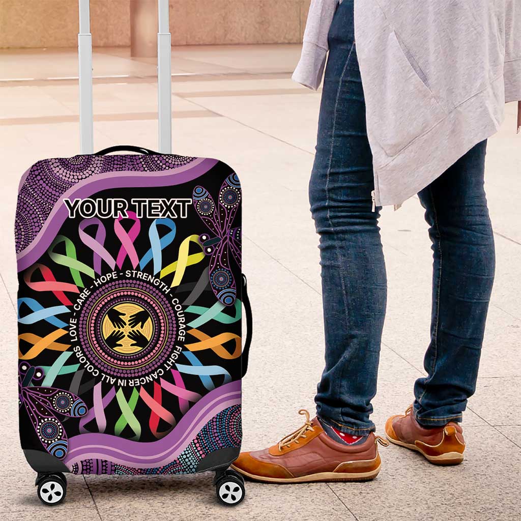 Inspirational Fight Cancers In All Color Personalised Luggage Cover Dragonfly Aboriginal Art