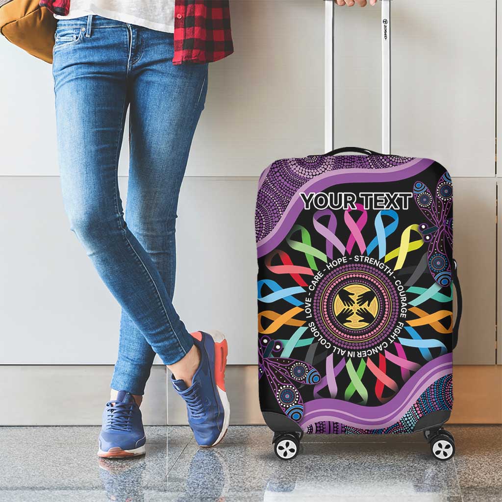 Inspirational Fight Cancers In All Color Personalised Luggage Cover Dragonfly Aboriginal Art