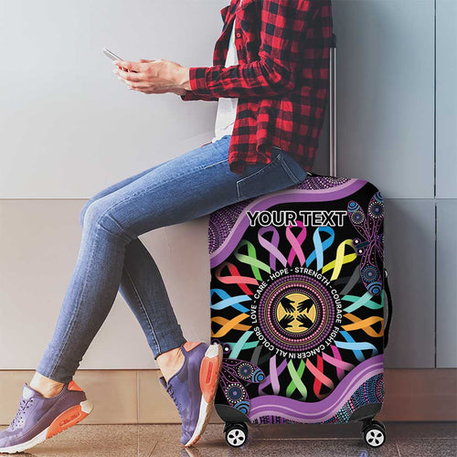 Inspirational Fight Cancers In All Color Personalised Luggage Cover Dragonfly Aboriginal Art