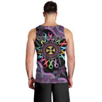 Inspirational Fight Cancers In All Color Personalised Men Tank Top Dragonfly Aboriginal Art