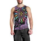 Inspirational Fight Cancers In All Color Personalised Men Tank Top Dragonfly Aboriginal Art