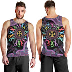 Inspirational Fight Cancers In All Color Personalised Men Tank Top Dragonfly Aboriginal Art
