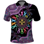 Inspirational Fight Cancers In All Color Personalised Polo Shirt Dragonfly Aboriginal Art