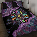 Inspirational Fight Cancers In All Color Personalised Quilt Bed Set Dragonfly Aboriginal Art