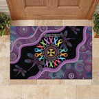 Inspirational Fight Cancers In All Color Personalised Rubber Doormat Dragonfly Aboriginal Art