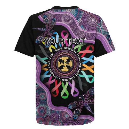 Inspirational Fight Cancers In All Color Personalised Rugby Jersey Dragonfly Aboriginal Art