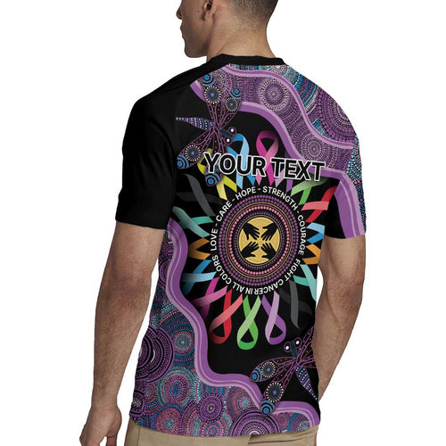 Inspirational Fight Cancers In All Color Personalised Rugby Jersey Dragonfly Aboriginal Art