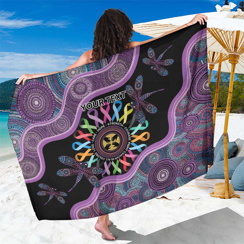 Inspirational Fight Cancers In All Color Personalised Sarong Dragonfly Aboriginal Art